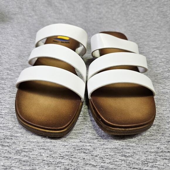 Maui Island Kona Sandals Womens White Strappy Wedge Vacation Beach Square Toe 7 - Picture 4 of 12
